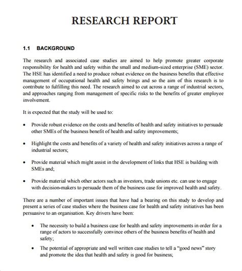 FREE 12+ Research Report Templates in PDF